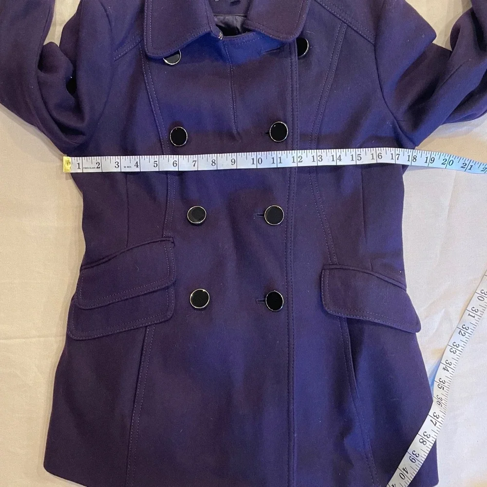 Express Royal Purple Double Breasted Wool Blend Peacoat‎ Jacket Size S